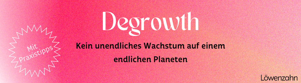 Titelbild mit Text: Degrowth